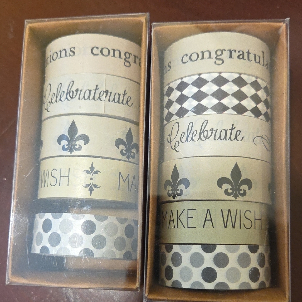 11 Rolls Creative Co-Op Neutral Cream and Black Decorative Washi Tape Set